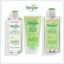 Combo Simple Toner, Sữa Rửa Mặt, Tẩy Trang Simple