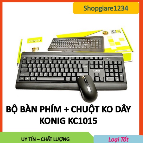 ✨ Bàn Phím + Chuột Không Dây KONIG KC1015 - Hàng Mới + Chính Hãng 100%- Bảo Hành 1 ĐỔI 1- FULL BOX