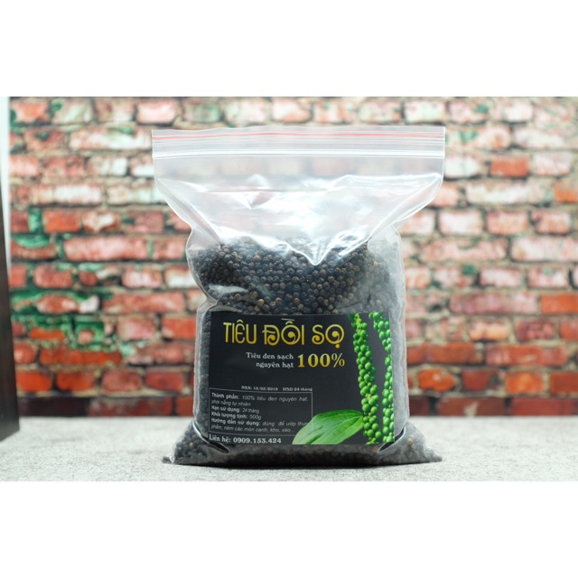 Tiêu Đen Nguyên Hạt 1kg - Phơi Tự Nhiên, Tiêu Nguyên Chất 100%