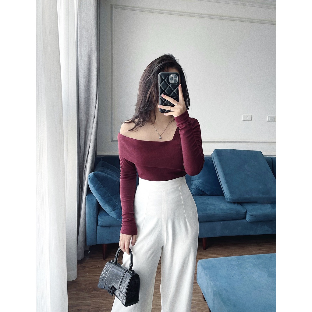 ÁO THUN TRƠN DÀI TAY LỆCH VAI ZARA