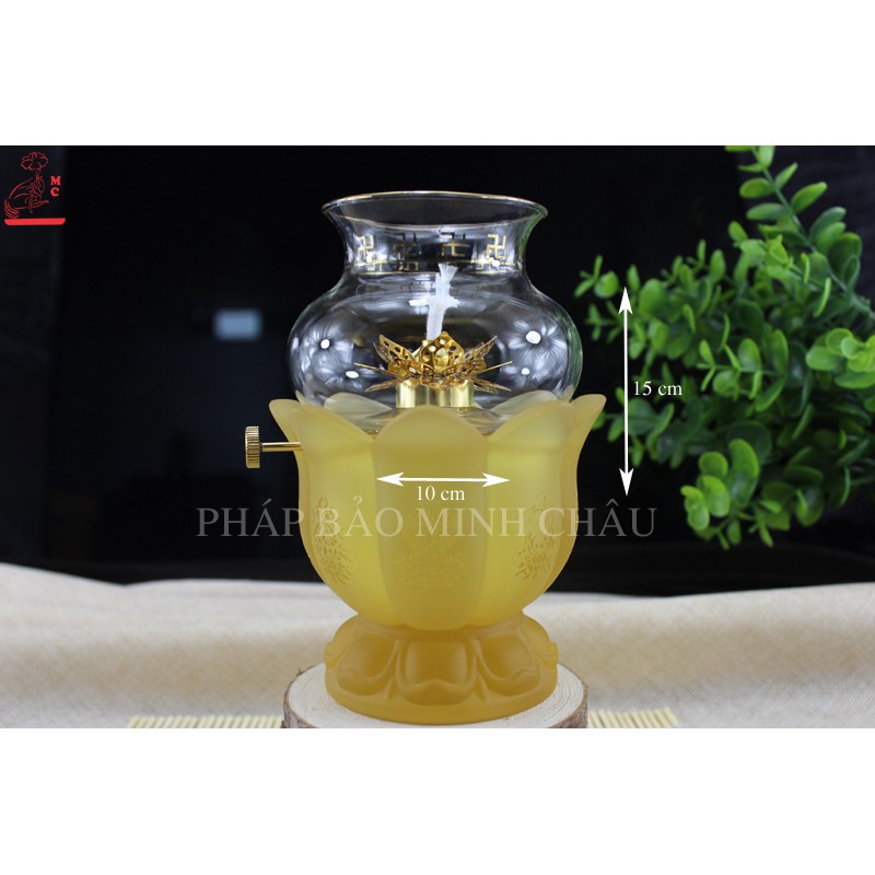 [PHÁP BẢO MINH CHÂU] Đèn Dầu 8 Cát Tường Lưu Ly - HÀNG NHẬP KHẨU CÔNG NGHỆ CAO