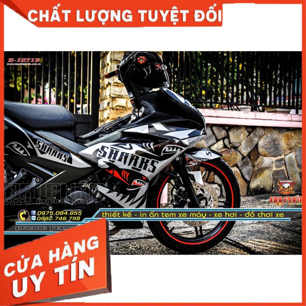 Tem Trùm Exciter 150 Cá Mập Đen Bạc