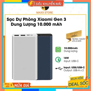 Sạc Dự Phòng - Sạc Dự Phòng Xiaomi Gen 3 10000mAh - Hỗ Trợ Sạc Nhanh 2 Chiều QC 3.0 18W
