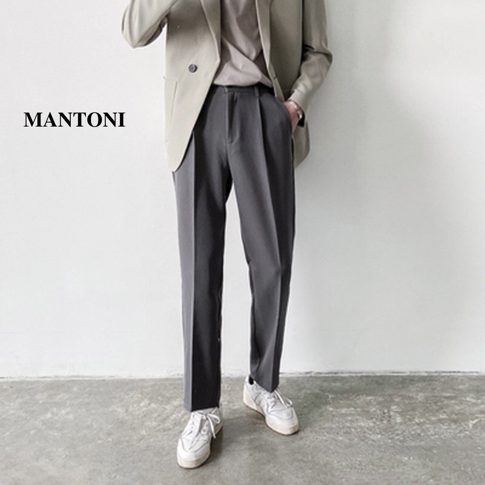 Quần baggy nam ống rộng chất vải tuyết mưa cao cấp, quần tây âu nam co giãn thời trang Mantoni