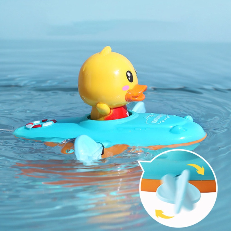 WMMB 1Set ABS Bath Shower Swim Duck Yacht Toy Interactive Water Playing Kit Pull String Water Toy Sand Toy Outdoor Beach Toy