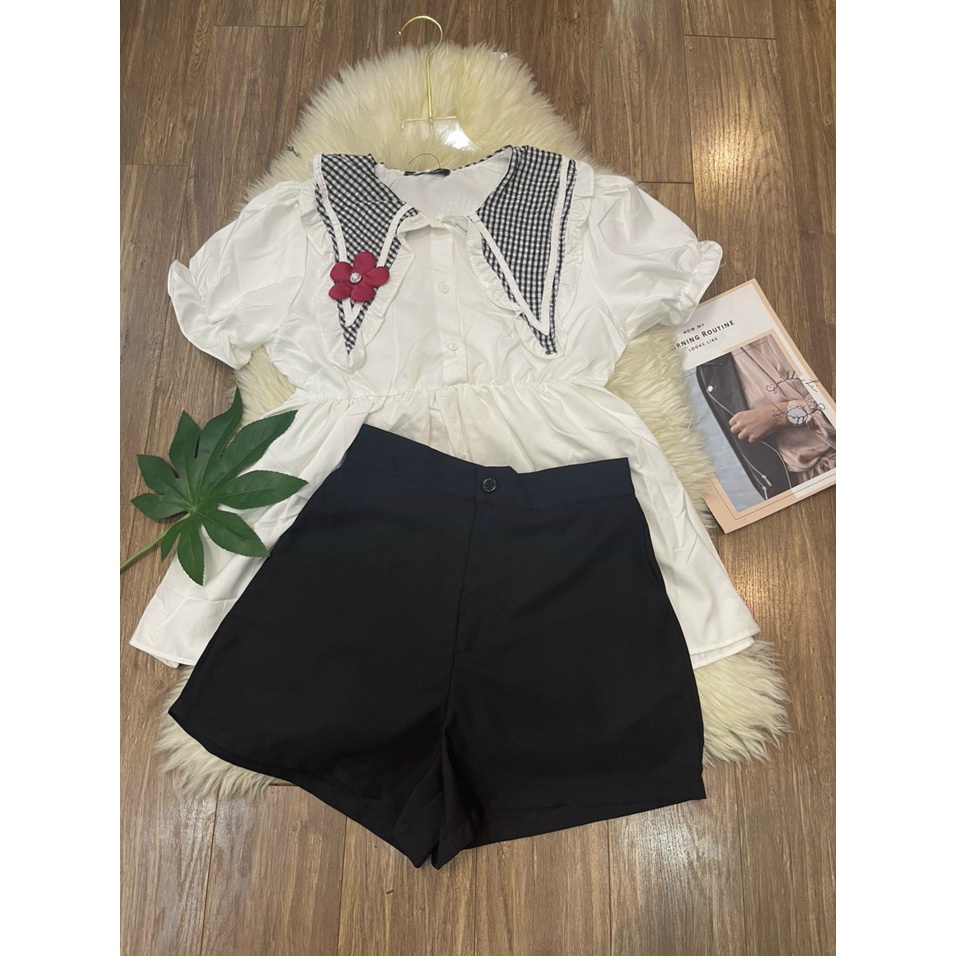 Sét babydoll caro bigsize Quỳnh Anh từ 50kg đến 100kg (M/L/XL/XXL)