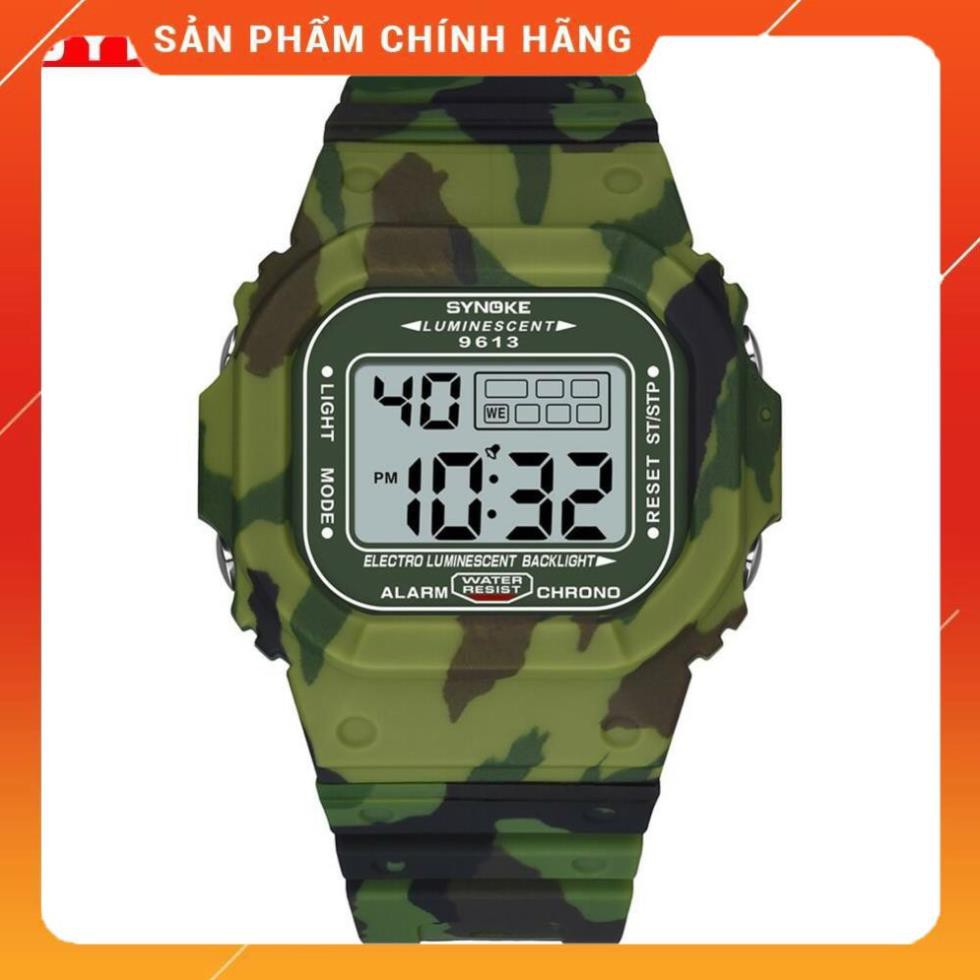 Đồng Hồ Lính Nam Synoke 9613 Dây Cao Su Cao Cấp 46mm Chống Nước