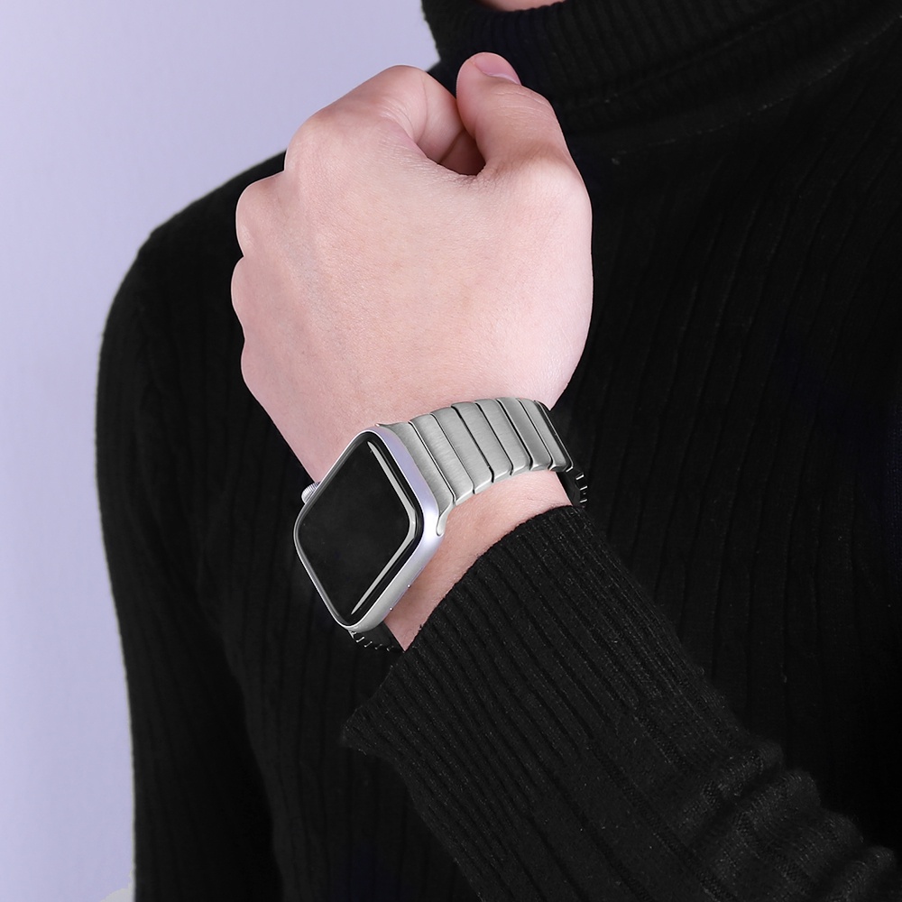Dây Đeo Inox Khóa Kim Loại Cho Đồng Hồ Thông Minh Apple Watch Series SE 8 7 6 5 4 3 2 iWatch 38mm 40mm 41mm 42mm 44mm 45mm