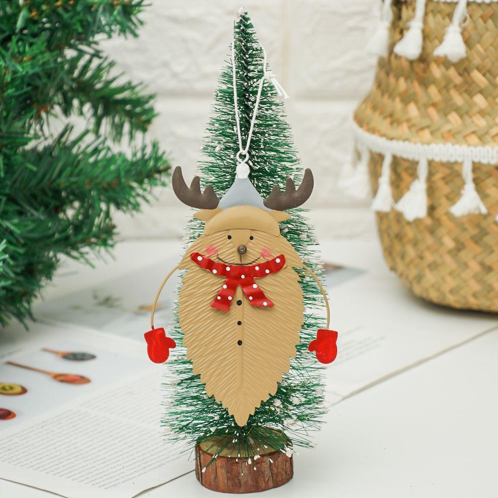 Phụ Kiện Treo Trang Trí Giáng Sinh Bằng Sắt Sơn Kim Loại Hình Ông Già Noel Tuần Lộc