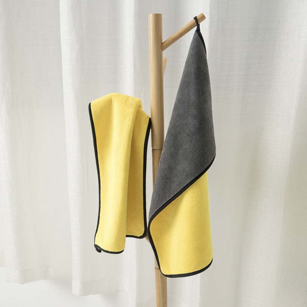 Khăn tắm cho chó mèo vải Microfiber mặt vàng mặt xám giá rẻ thấm hút tốt cỡ 30x30, 60x30cm Petoka
