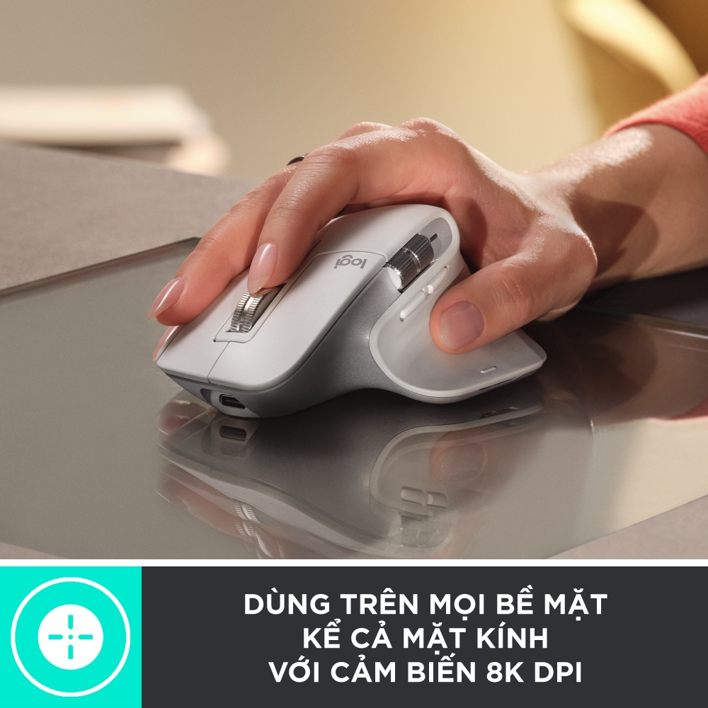 Chuột không dây Bluetooth Logitech MX Master 3s – Yên tĩnh, 8K DPI, Cuộn siêu nhanh, sạc USB-C, Win | Mac