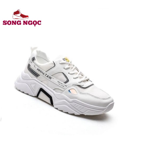 Giày Thể Thao nam - Giày Sneaker Phản Quang Màu Trắng ôm Chân Chống Trơn kiểu Hàn Quốc hd23