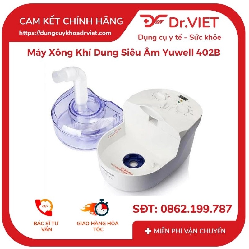 [Chính hãng] Máy xông khí dung siêu âm Yuwell 402B - Thiết kế nhỏ gọn dễ dàng mang theo, làm sạch da mặt, khử trùng