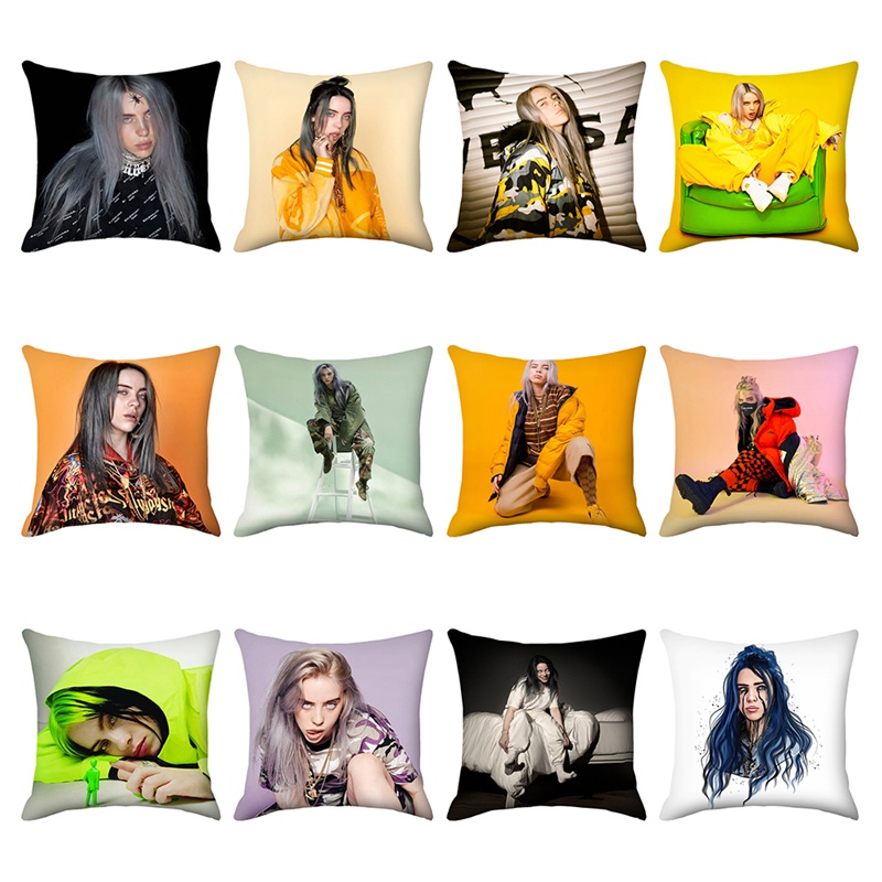 Vỏ Gối Vuông In Hình Billie Eilish Độc Đáo