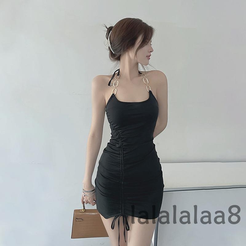 Đầm Hai Dây Rút Dây Trước Ngực Cho Nữ LAA8