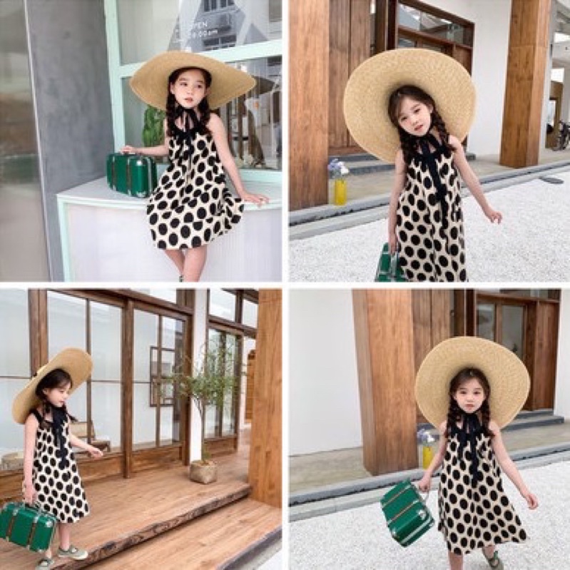 Váy chấm bi bé gái