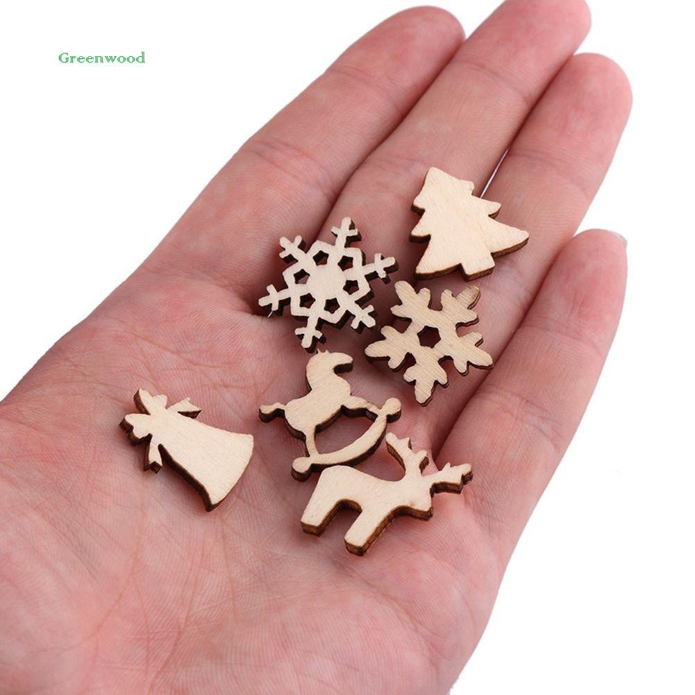Set 50 miếng gỗ trang trí chủ đề Noel