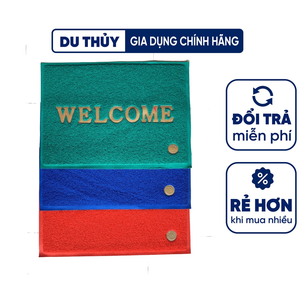 Thảm lau chân nhựa rối có chữ Welcome 3A nhiều size 40x60, 50x70, 60x90 cm chất liệu nhựa cao cấp chống trơn trượt cao