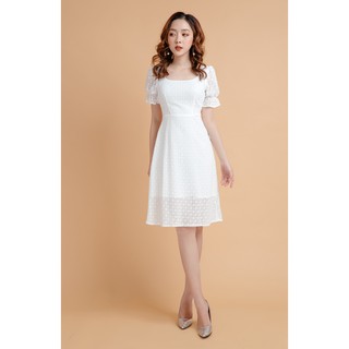 Đầm xòe ngắn tay cổ chữ U - 20Again