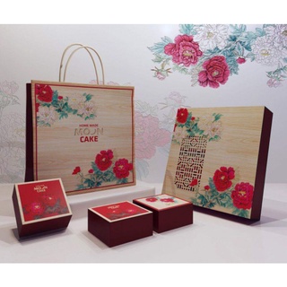 Hộp bánh trung thu 4 bánh 2021(Mẫu hoa mẫu đơn)
