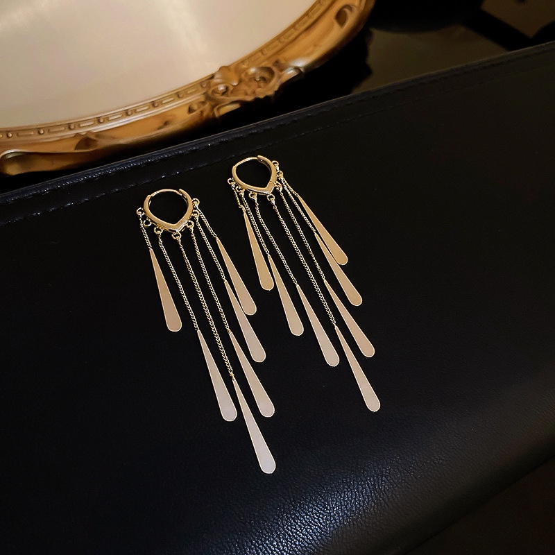 Khuyên Tai Kim Loại Dài Thời Trang Hàn Cho Nữ