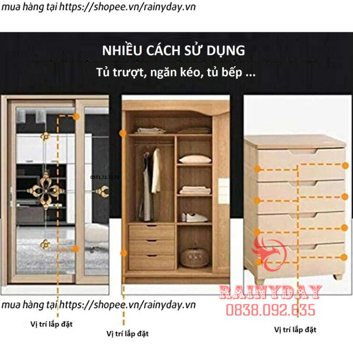 Bộ nam châm hít giữ đóng chốt cửa gắn dán cửa tủ lạnh tủ quần áo chạn bếp nhôm nhựa siêu mỏng