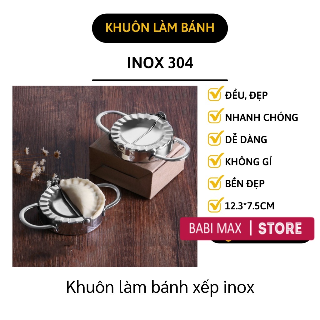 Khuôn Làm Bánh Xếp - Khuôn Làm Há Cảo, Bánh Quai Vạc, Sủi Cảo, Bột Lọc, Mandu babimax 8723