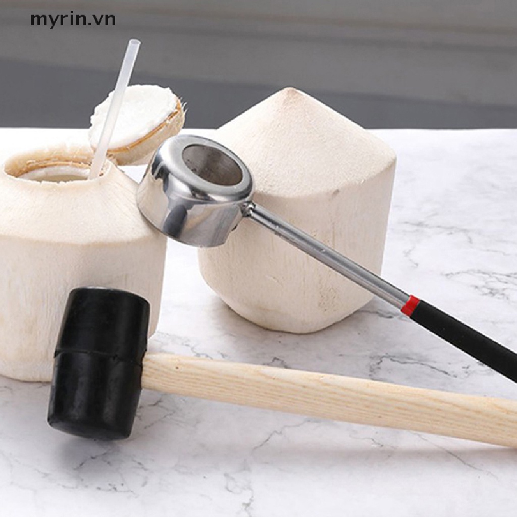 Búa Inox Cán Cao Su Dùng Để Mở Thịt Dừa Tiện Lợi