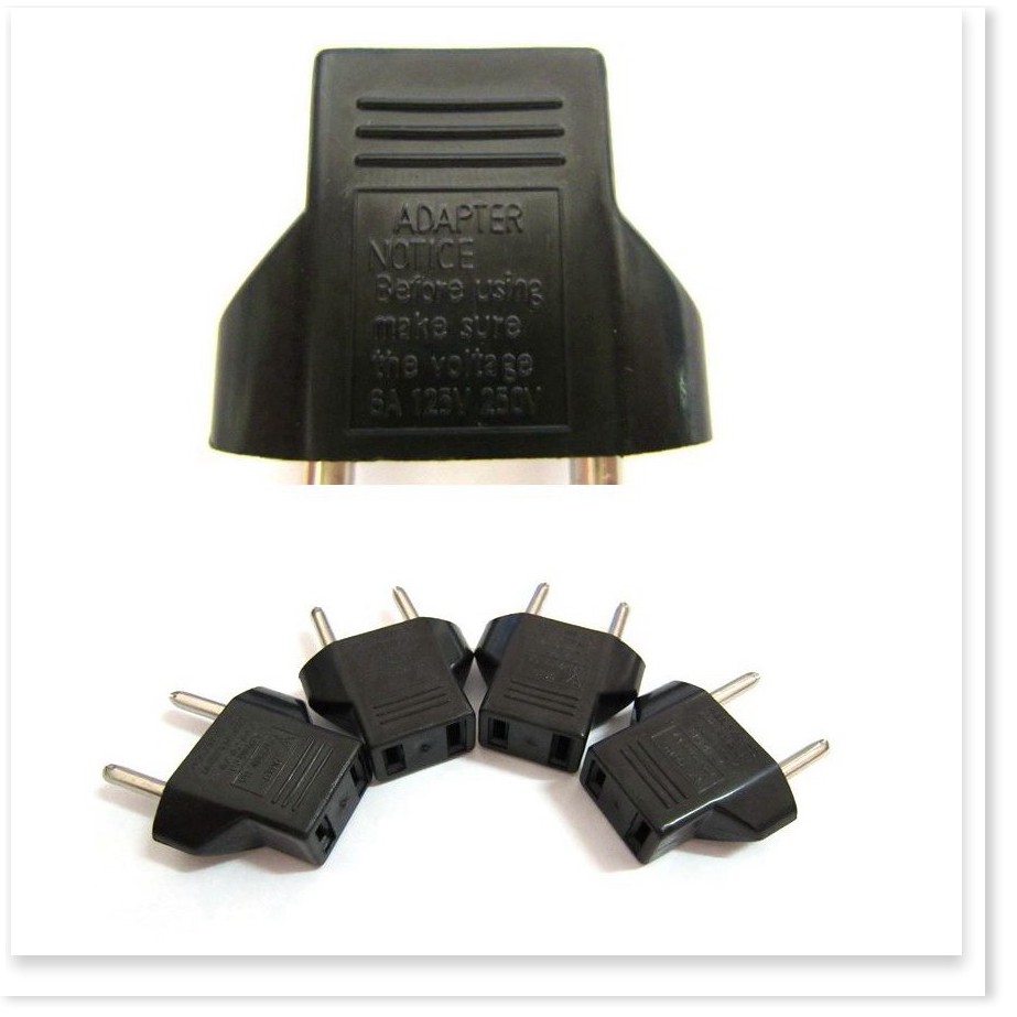 Đầu chuyển phích cắm 2 chân dẹt  sang 2 chân tròn