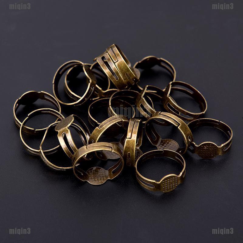 Bộ 50 Nhẫn Kim Loại Trơn 8mm Tự Khóa