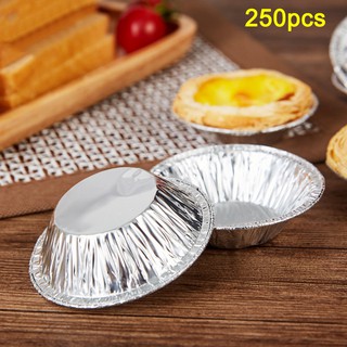 VN✿ 250 Pcs Disposable Egg Tart Holder Mold Aluminum Foil Cake Cookie Kitchen Baking Tool