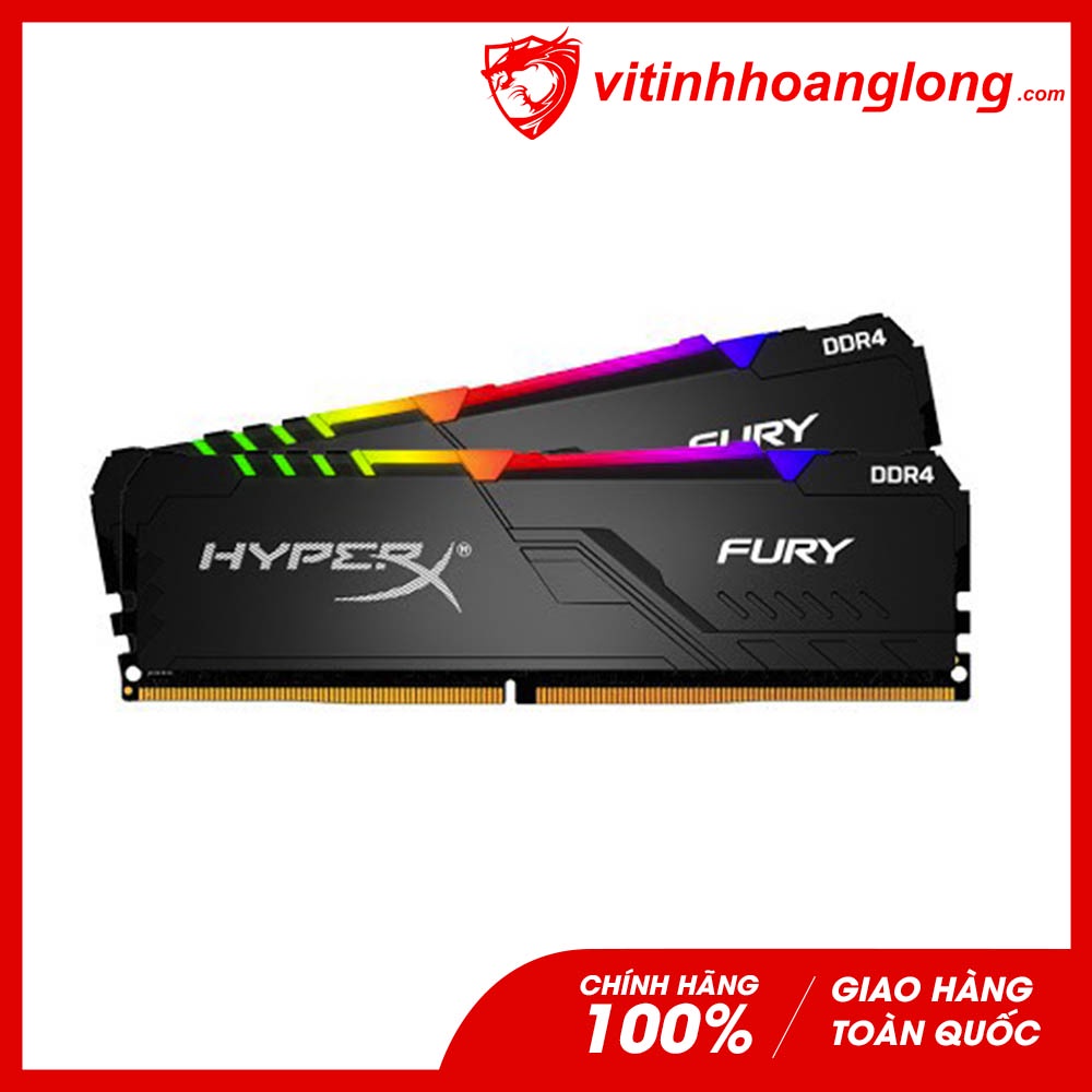 RAM desktop KINGSTON HyperX Fury RGB 16GB (2 x 8GB) DDR4 3200MHz (HX432C16FB3AK2/16)- NEW Hàng chính hãng BH 36 tháng