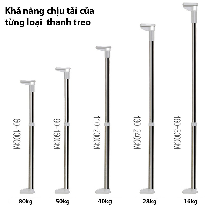 Thanh treo rèm đa năng không cần khoan tường Davia HT07 siêu chịu lực