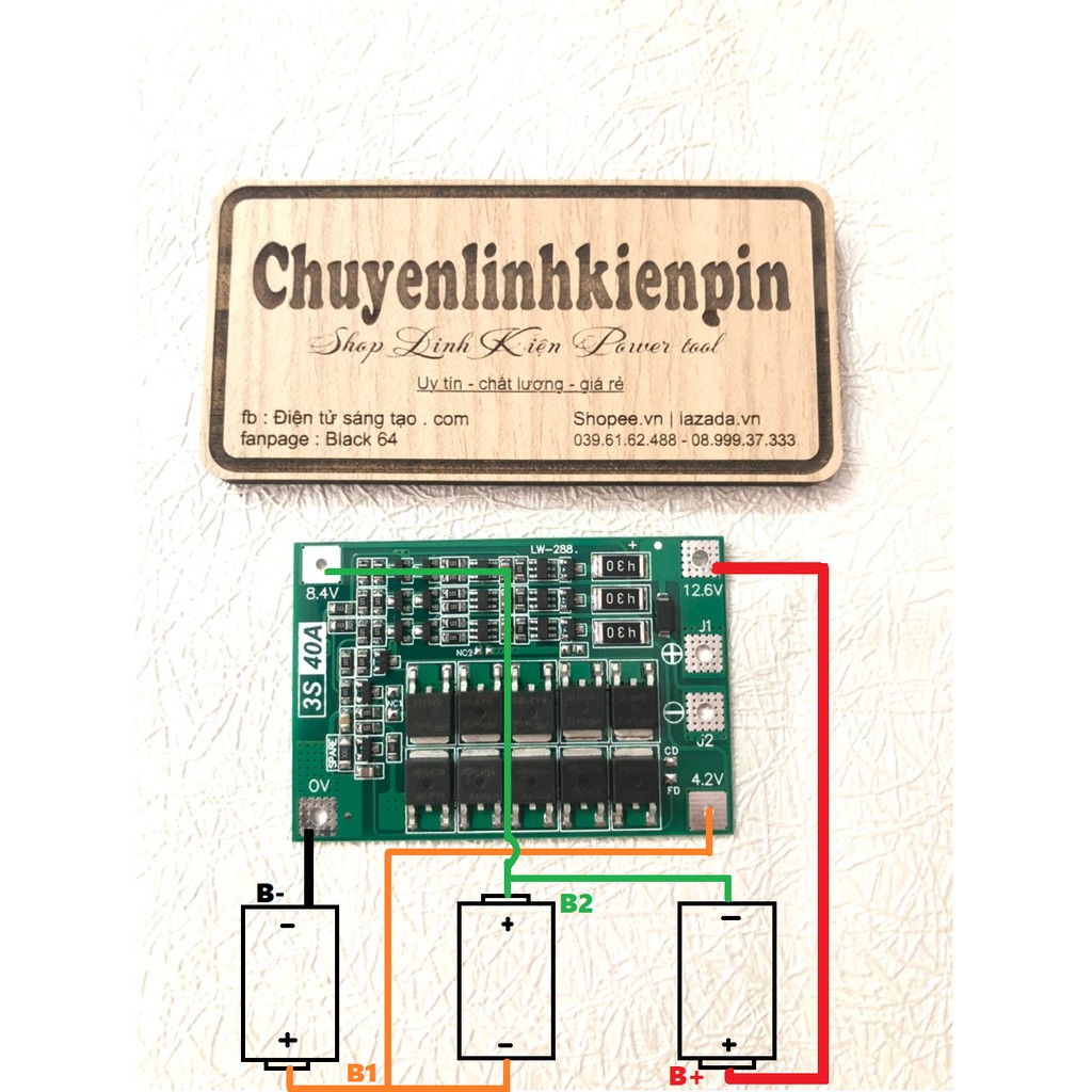 Mạch 3S 40A Full, bảo vệ Pin Lion ( BL64_33 )