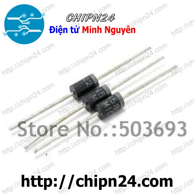 [5 CON] Diode 1N5822 DIP DO-27 3A 40V (5822) [Diode xung]