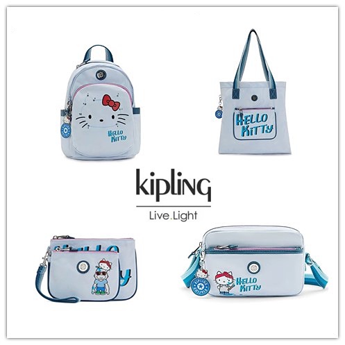 Kipling x hello kitty phiên bản giới hạn túi xô màu xanh túi đeo vai túi đeo chéo túi nữ