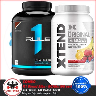 [COMBO] Tăng Cơ Bắp Hồi Phục Cơ Chống Dị Hóa Cơ RULE1 Blend 5lbs - XTEND BCAAs 90 serving - Từ Châu Âu