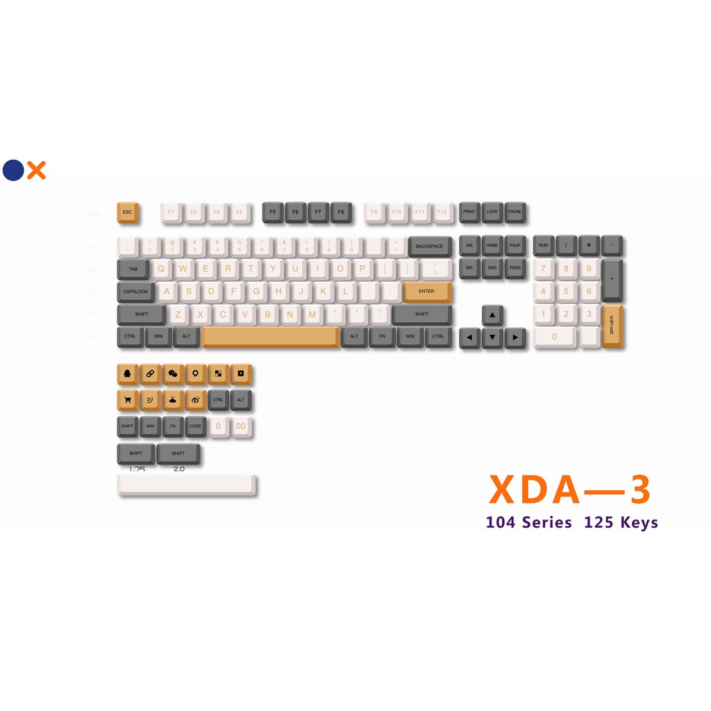 Bàn Phím Cơ PBT XDA 137 Phím Cho Gateron Cherry MX