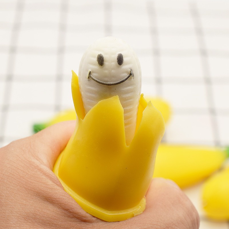 Đồ Chơi Squishy Gudetama Hình chuối bóp thò mặt cười đeo nơ siêu đàn hồi ngộ nghĩnh giải tỏa căng thẳng slime mochi