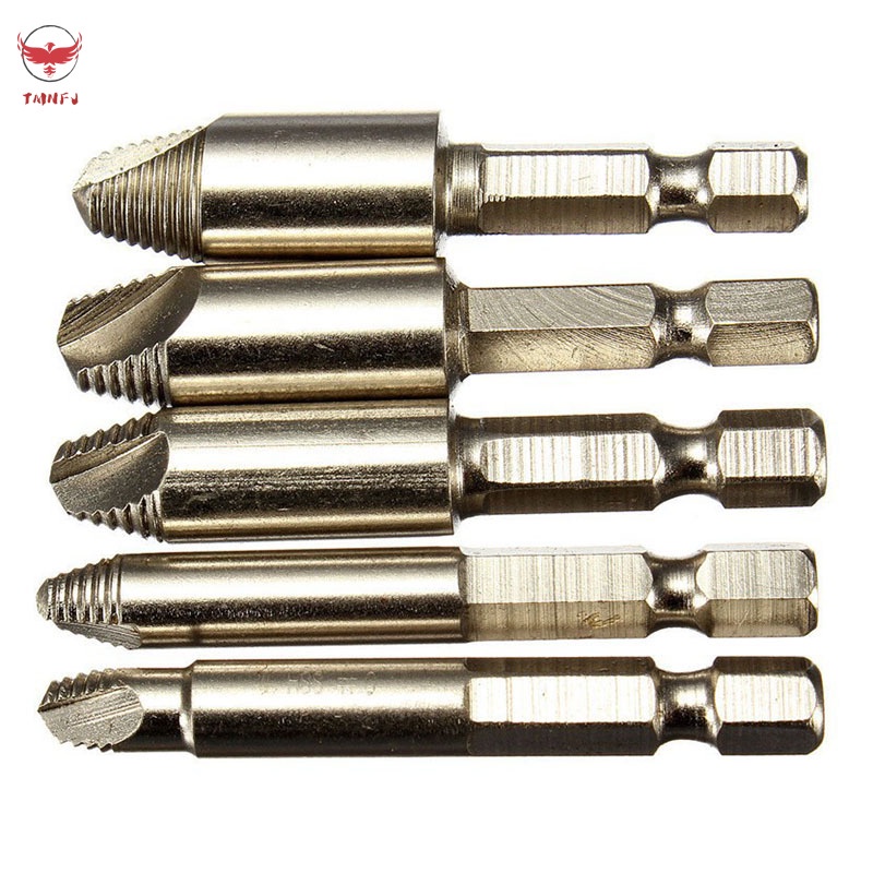 Bộ 5 Mũi Khoan Tháo Ốc Vít Đầu Lục Giác 1 / 4 Inch Thân Cứng Siêu Bền Tiện Dụng Cho Chế Tác Gỗ