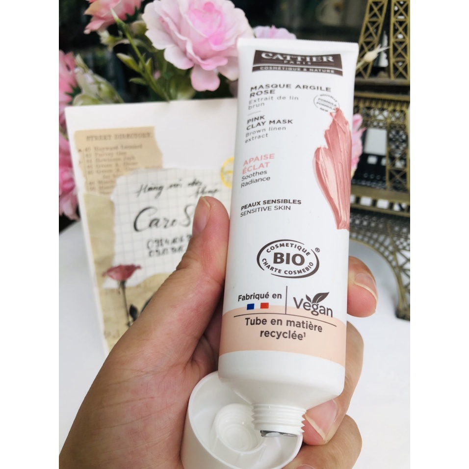 Mặt nạ đất sét Masque Argile CATTIER của Pháp Hồng, Xanh, Vàng
