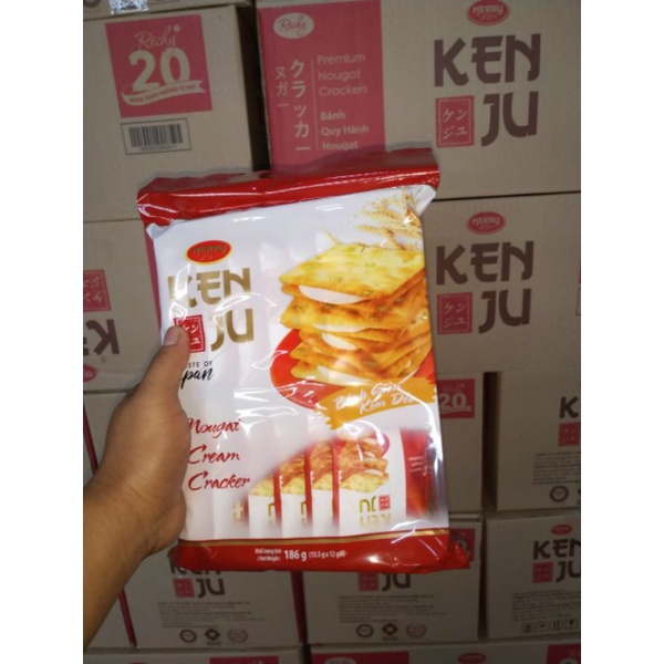 Bánh Quy Hành kẹp kem dẻo túi 186gr