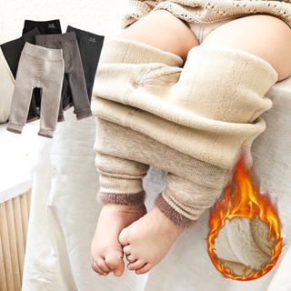 [Le Foot] Quần Tất Legging Lửng Vải Nhung Lông Cừu Dày Sọc Dọc Hở Đáy Thời Trang Mùa Đông 2020 Cho Bé Trai Và Gái