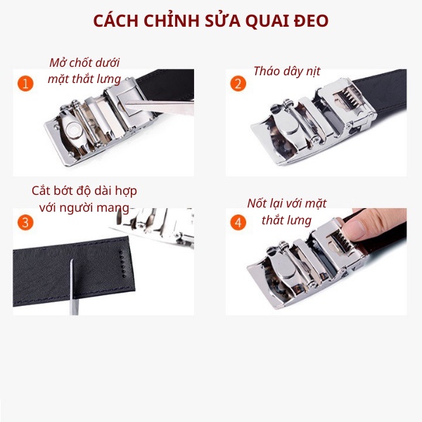 Thắt lưng, dây nịt nam da PU khóa tự động mặt trượt thông minh phong cách Hàn Quốc sang trọng cá tính