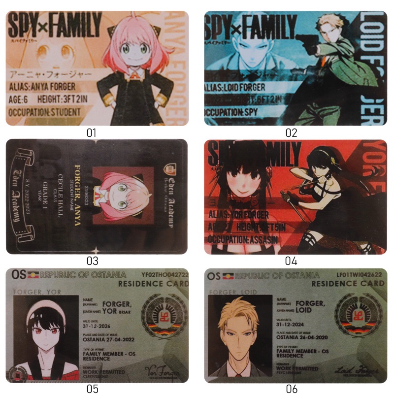 Thẻ Bài Anime Spyxfamily Độc Đáo Sáng Tạo