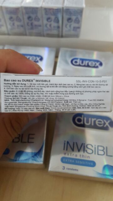 Bộ 3 hộp bao cao su ÔM SÁT SIÊU MỎNG Durex Invisible - 3 cái