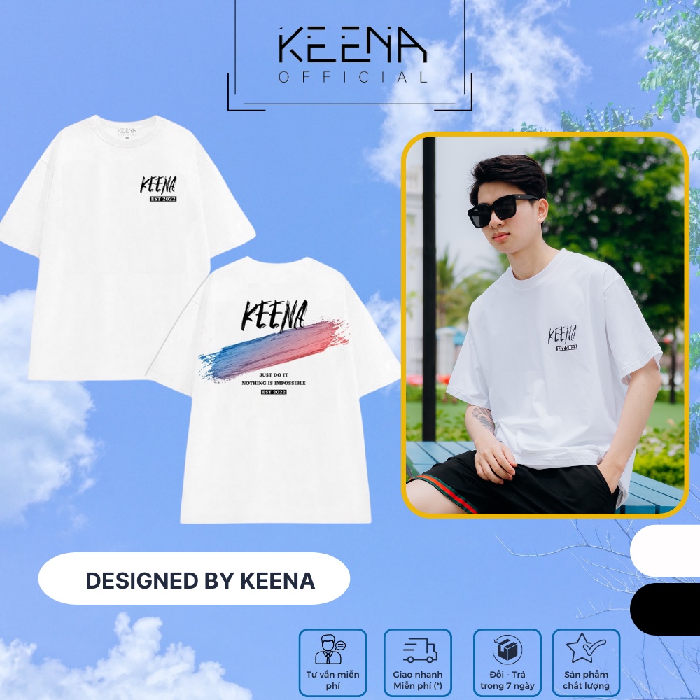 Áo thun local brand Keena tay lỡ áo phông nam nữ unisex cotton 100% thoáng mát co dãn 4 chiều AK20