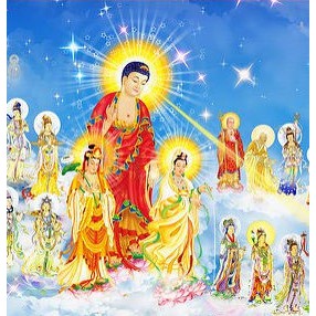 Tranh đính full đá tự làm.Tranh tây phương cực lạc.