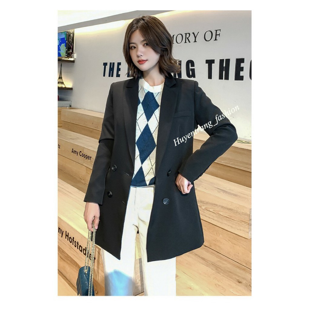 [Mã WASTMAY giảm 15% tối đa 30K đơn 150K] áo vest nữ dáng dài đính 4 khuy tay nhiều màu chất vải cao cấp | BigBuy360 - bigbuy360.vn