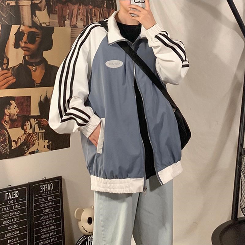 Áo Khoác Bóng Chày Cổ Đứng Dáng Rộng Phong Cách Hàn Quốc Cho Nam Giới